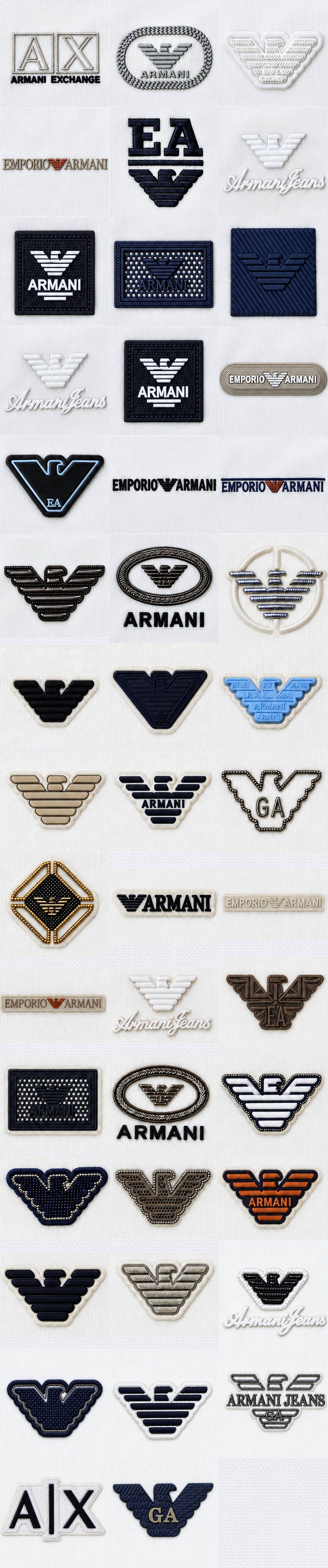 Complete Armani collection of 44 logo designs