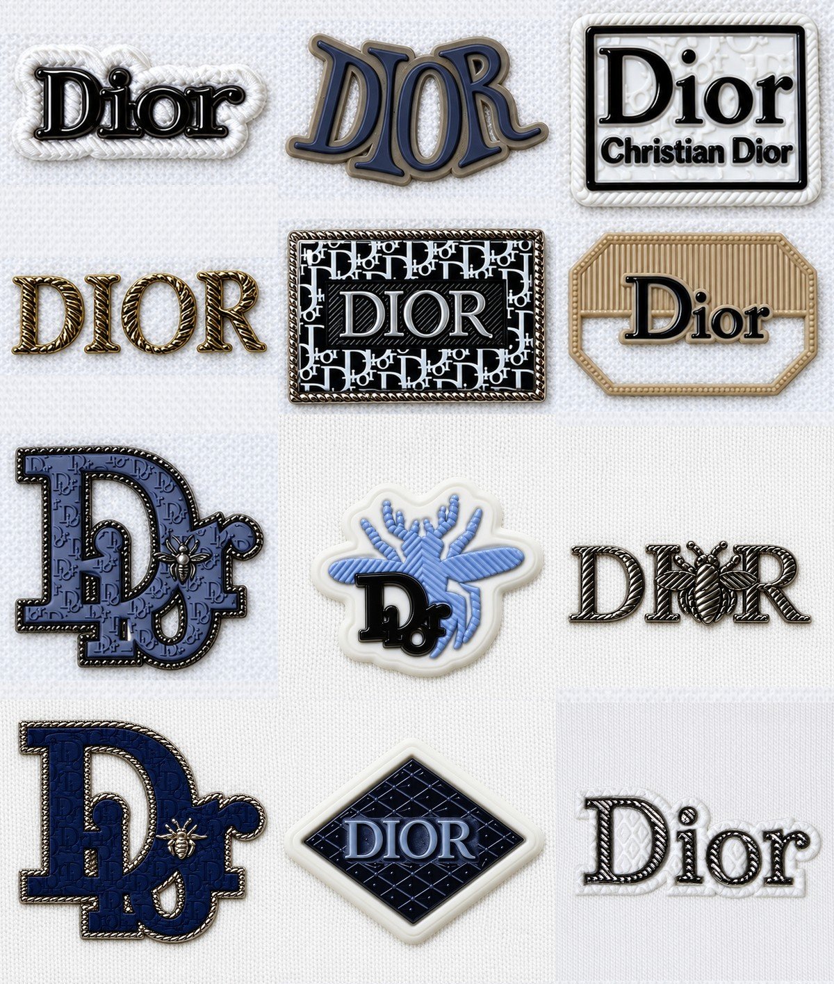 Complete Dior collection of 12 logo designs