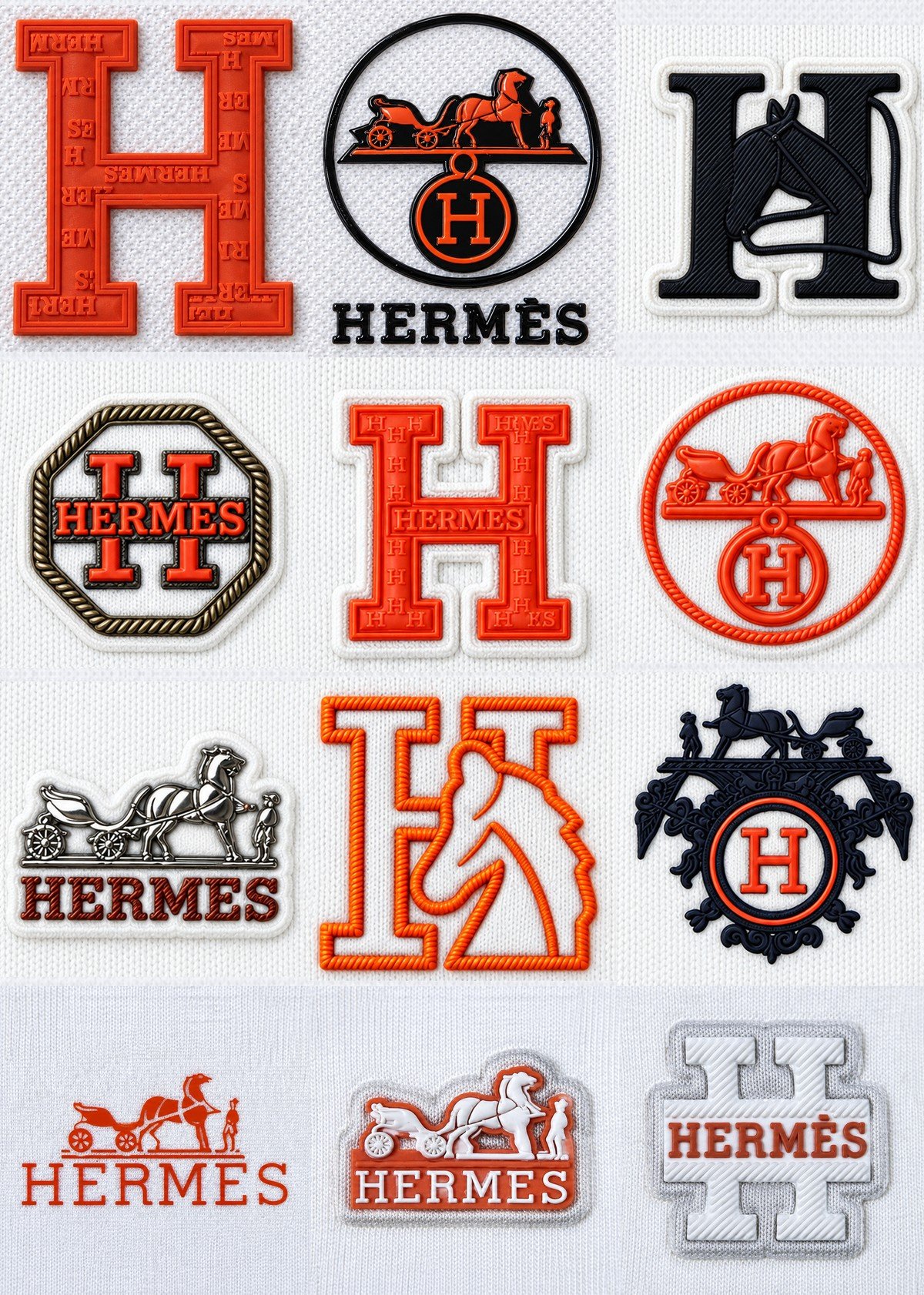 Complete Hermès collection of 12 logo designs