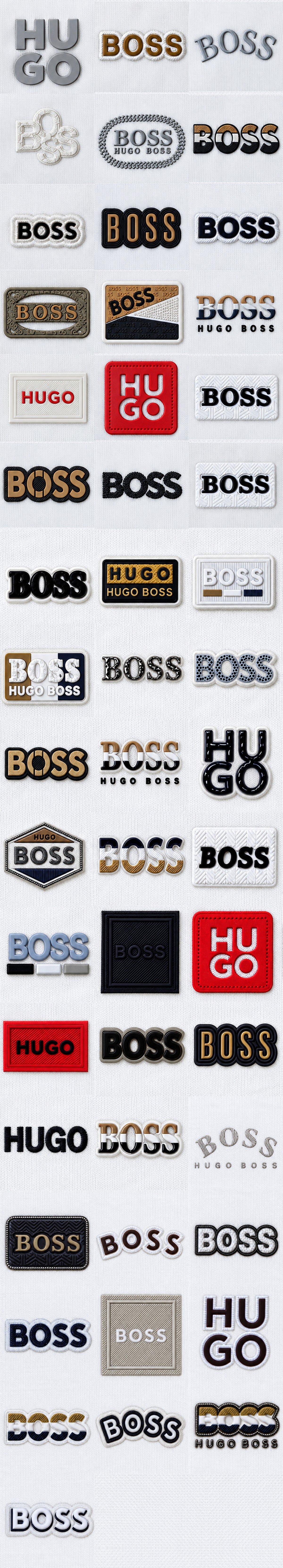 Complete HUGO BOSS collection of 49 logo designs