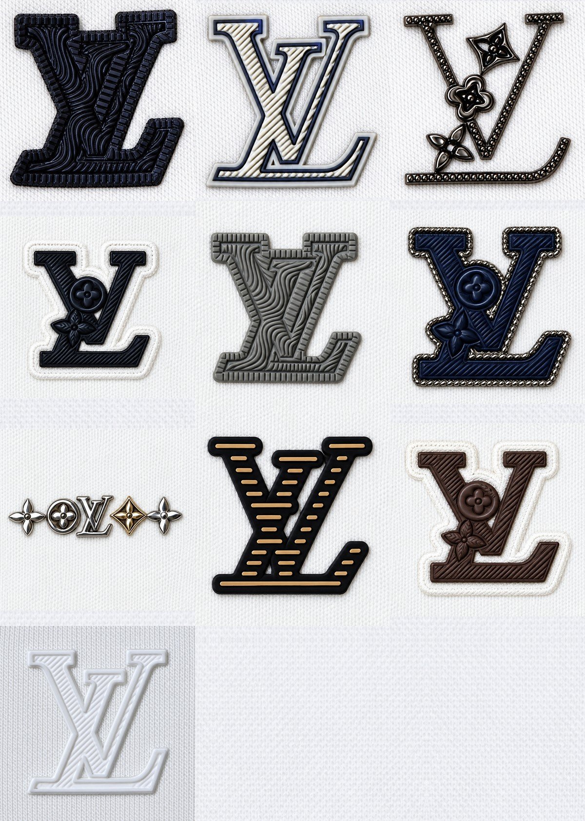 Complete Louis Vuitton collection of 10 logo designs